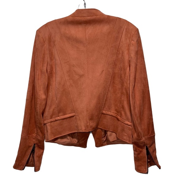 Robert Rodriguez peach faux suede moto jacket size medium - Picture 5 of 14